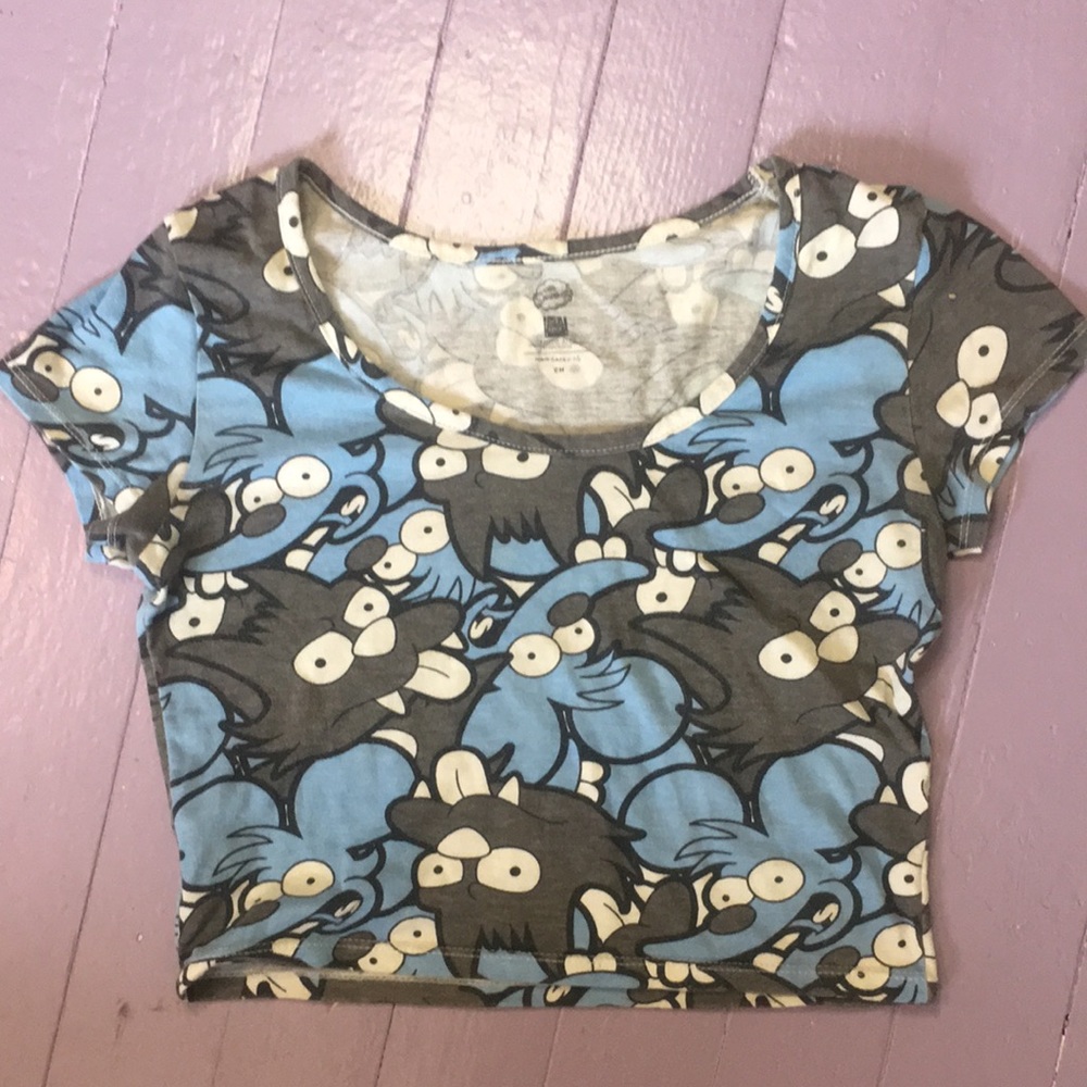 Itchy and scratchy Simpsons crop top